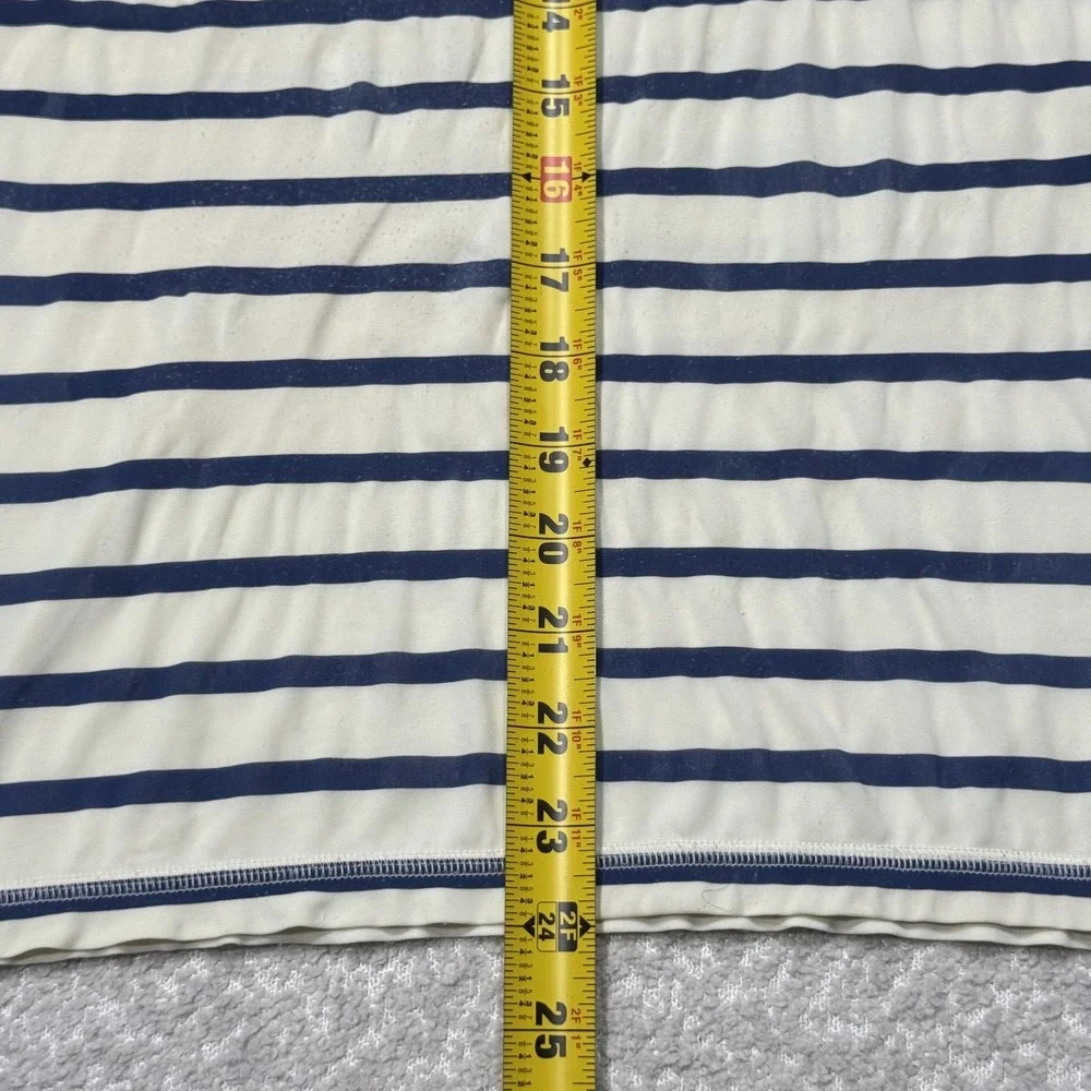 Boden Rash Guard Shirt Youth 11-12Y Blue White Striped Long Sleeve UPF 40+ Swim
